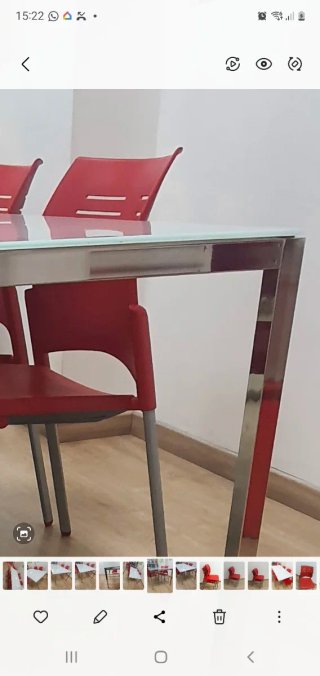 Mesa de Comedor Metal y Cristal