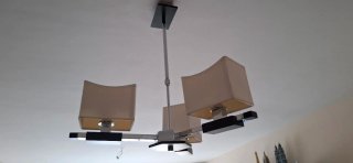 2 Lámparas de salón tela y metal