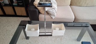 2 Lámparas de salón tela y metal