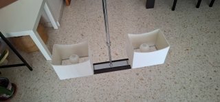 2 Lámparas de salón tela y metal