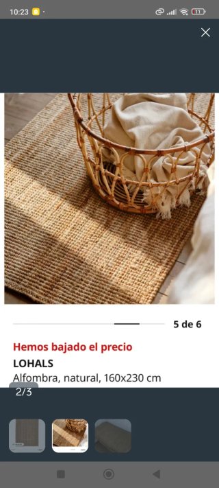 Alfombra Yute Beige y Marrón