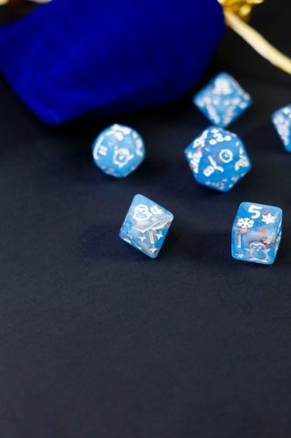 Set 7 Dadi Pinguini D&D • Dados JDR Pingüino