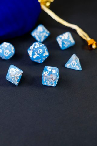 Set 7 Dadi Pinguini D&D • Dados JDR Pingüino