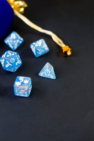 Set 7 Dadi Pinguini D&D • Dados JDR Pingüino
