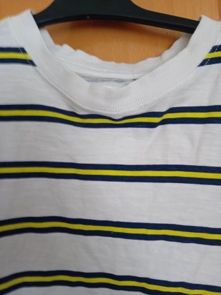 Camiseta chico rayas azul y blanco