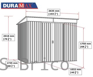 Caseta Metálica Top Shed Pent Roof 173x263x201 cm - Duramax