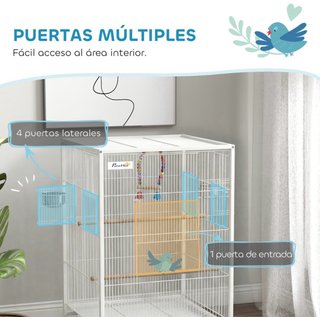 Jaula para pájaros con ruedas