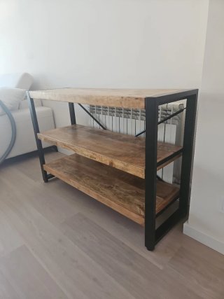 Estantería Industrial Madera y Metal