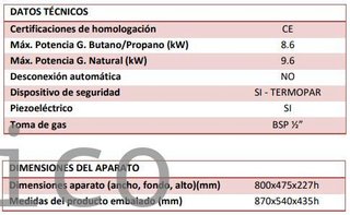 Plancha Gas Acero Rectificado Serie 100 - PLC8100RT