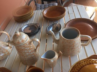 Vajilla Colección Cerámica Marrón y Beige