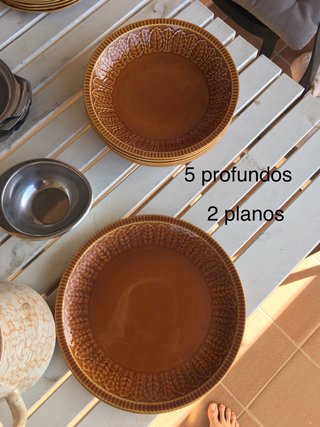 Vajilla Colección Cerámica Marrón y Beige