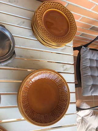 Vajilla Colección Cerámica Marrón y Beige