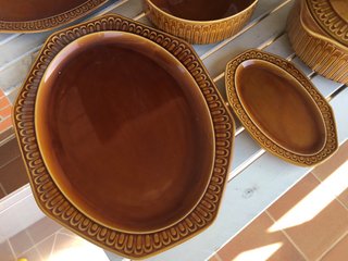 Vajilla Colección Cerámica Marrón y Beige
