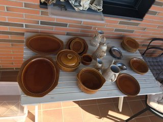 Vajilla Colección Cerámica Marrón y Beige