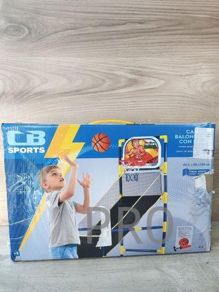 Canasta baloncesto con recogepelotas