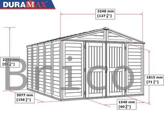 Caseta PVC Woodbridge Plus 405x324x233 cm - Duramax