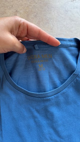 Camiseta azul básica hombre - M