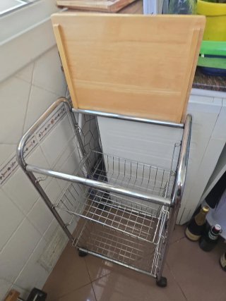 Carrito Auxiliar Cocina Madera y Metal