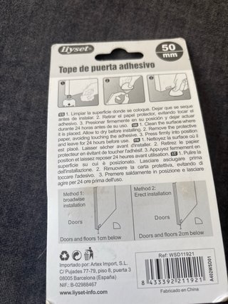Tope de puerta adhesivo 50mm madera