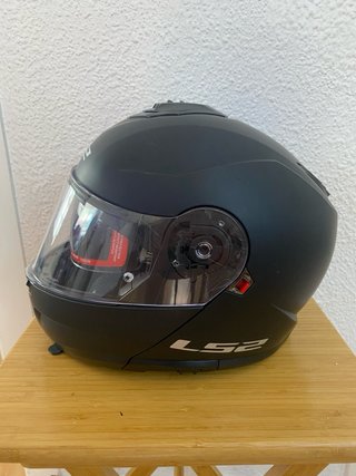 Casco Moto LS2 Negro y Rojo talla S 55-56