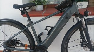 Bicicleta Eléctrica Rockrider Gris