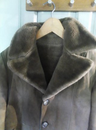 Abrigo chaquetón Piel Vuelta Vintage Talla M/L