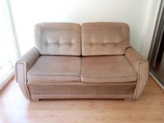 Sofá Cama Beige Tela