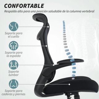 Silla Oficina Ergonómica Malla Negra