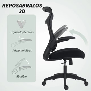 Silla Oficina Ergonómica Malla Negra