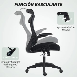 Silla Oficina Ergonómica Malla Negra