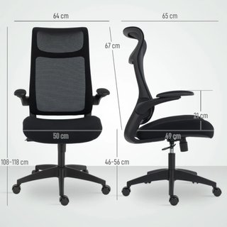 Silla Oficina Ergonómica Malla Negra