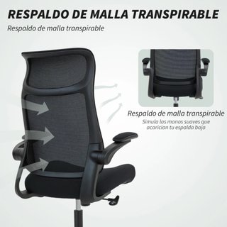 Silla Oficina Ergonómica Malla Negra