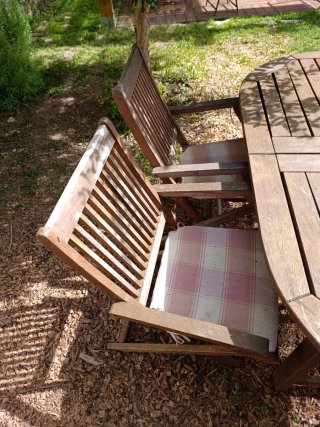 Mesa extensible teca + 4 sillas