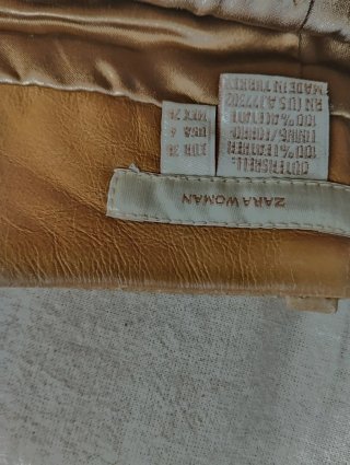 Falda de Piel Zara Camel