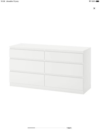 Dos Cómodas blanca de madera KULLEN ikea Otro
