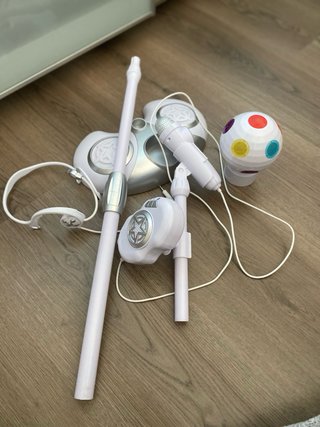Micrófono doble infantil de pie con luces juguetto