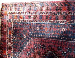 Alfombra tribal Qashqai antigua