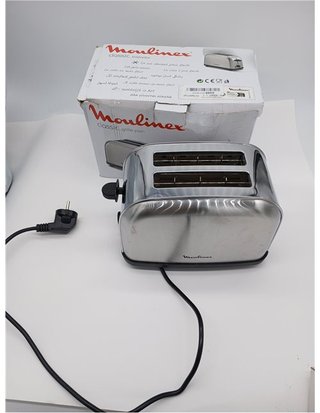Moulinex Classic LT330D - Tostador de Acero Inoxidable - 2 Ranuras Cortas para 2 Rebanadas de Pan - 6 Posiciones de Tostado con Fu