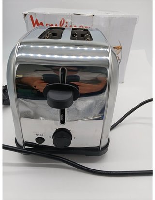 Moulinex Classic LT330D - Tostador de Acero Inoxidable - 2 Ranuras Cortas para 2 Rebanadas de Pan - 6 Posiciones de Tostado con Fu