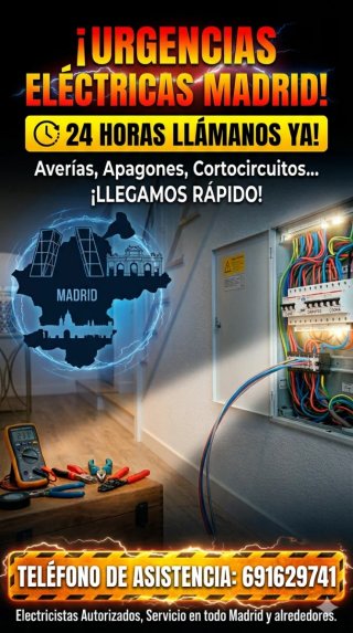 Electricistas de urgencia 24h en Madrid