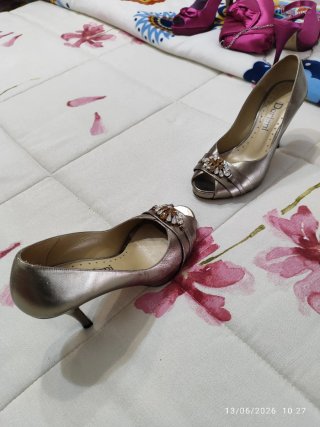 Zapatos Doriani tacón fiesta dorados/plateados