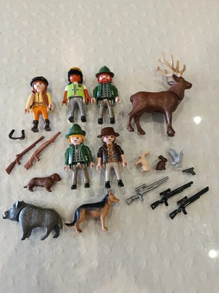 Lote Caza Playmobil con animales y accesorios