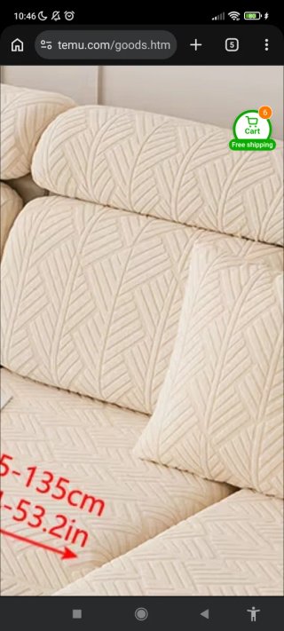 6 Fundas para Sofá Cama Chaiselongue Beige.