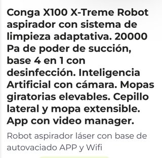 Robot Conga X-100 X-Treme IA NUEVO GARANTIA 3 años