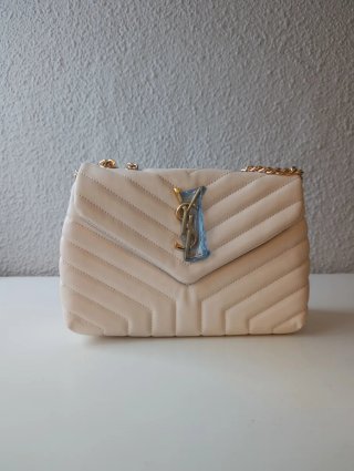 Bolso Saint Laurent Beige y Dorado