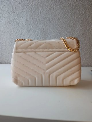 Bolso Saint Laurent Beige y Dorado