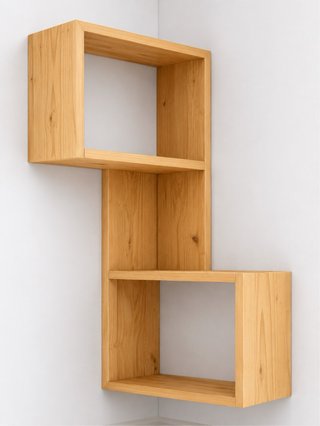 Estantería de esquina en madera diseño moderno