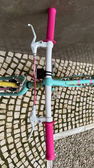 Bicicleta Celeste con Detalles Rosas