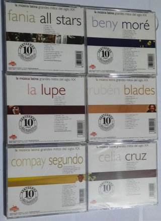 6 CD's Música Latina Grandes Mitos XX