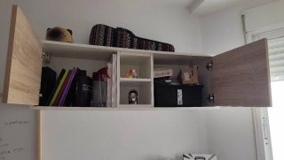 Mueble Colgante Madera y Blanco